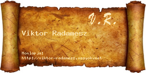 Viktor Radamesz névjegykártya